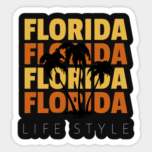 Florida design With Palm Trees - Hipster Tropical Style Sticker